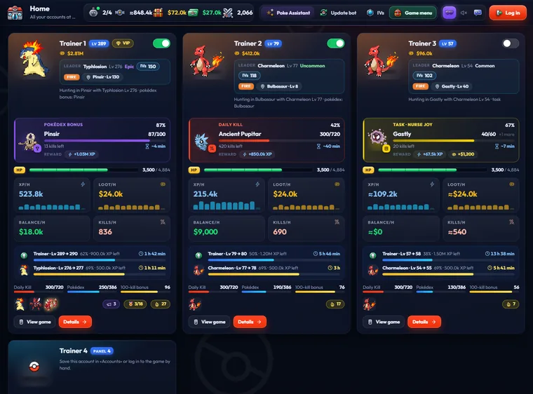 All your accounts at a glance · PokeFun